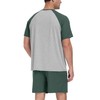 PrinStory Mens Pajama Set Summer Raglan Short Sleeve Tops and