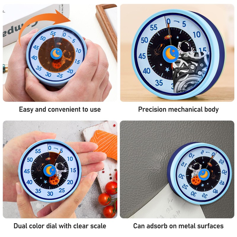 Visual Timer, 60 Minutes Magnetic Precise Mechanical Kitchen Timer, Stainless