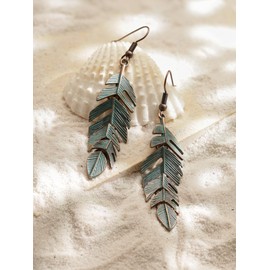 MINACHI Vintage Bohemian Retro Cascade Leaf Dangle Earrings, Boho Jewelry Gift for Women