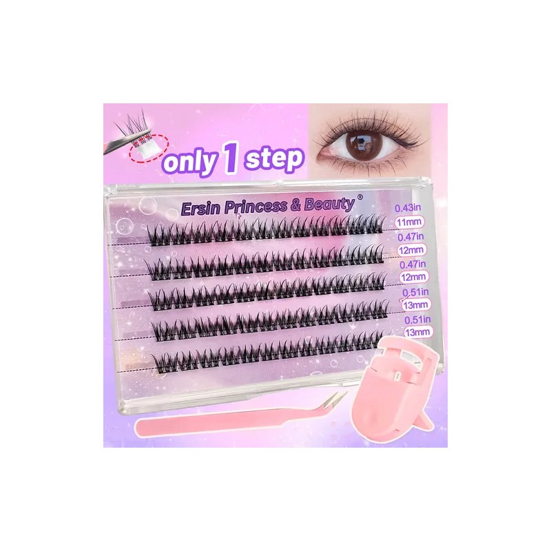 Kit de Pestañas Faux Mink Heracks Natural con 55 Unidades