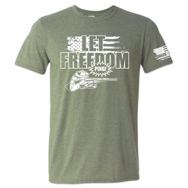Nature V Society Let Freedom Ring T-Shirt M1 Garand Fan American History Buff WW2 Soldier, Brand - (Green, XL)