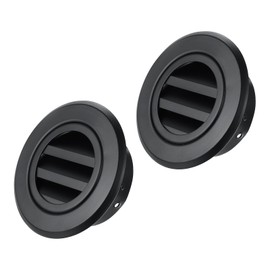 PATIKIL 4 Inch Soffit Vents, 2pcs Aluminum Air Vent Cover Exhaust Wall Ceiling Grill Louver Screen Mesh Vent for Bathroom Kitchen Living Room, Black