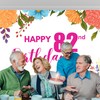 ALLUREVIE Happy 82nd Birthday Decoration Backdrop Birthday Banner Floral Birthday