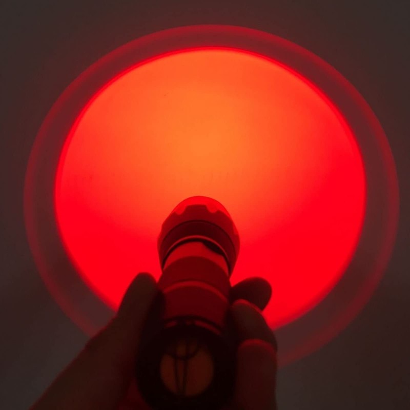 GRABOYY Red LED Flashlight One Mode 350 Yard Red Light