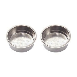 UUYYEO 2 Pcs 51mm Stainless Steel Coffee Filter Cups Double Layer Espresso Filter Basket Portafilter Cup Basket Coffee Machine Replacement Accessories