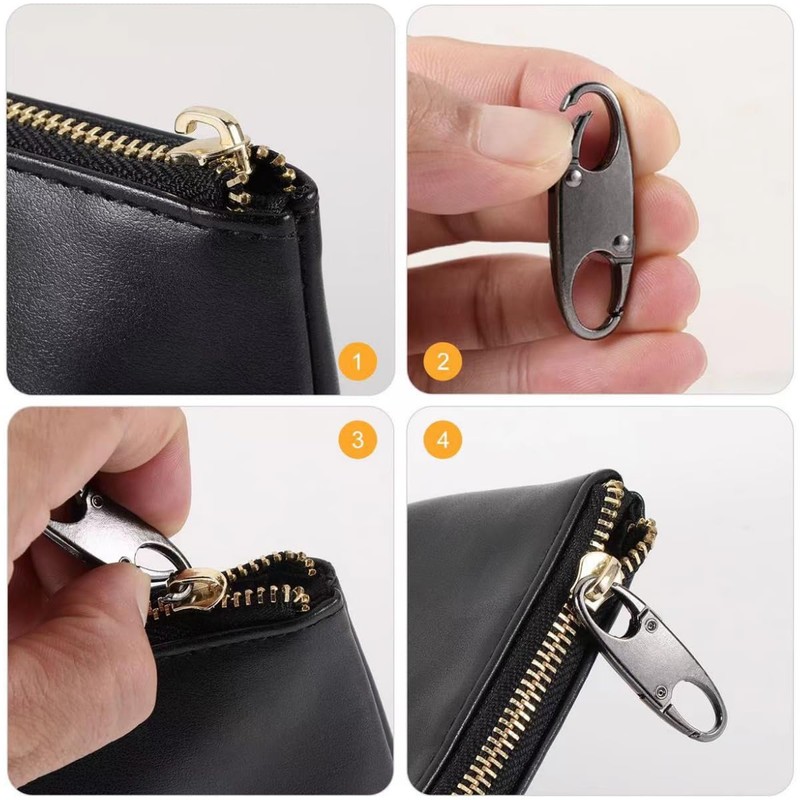 Cacdmibt 4pcs Theft Zipper Lock- Backpack Zipper Lock Keep The