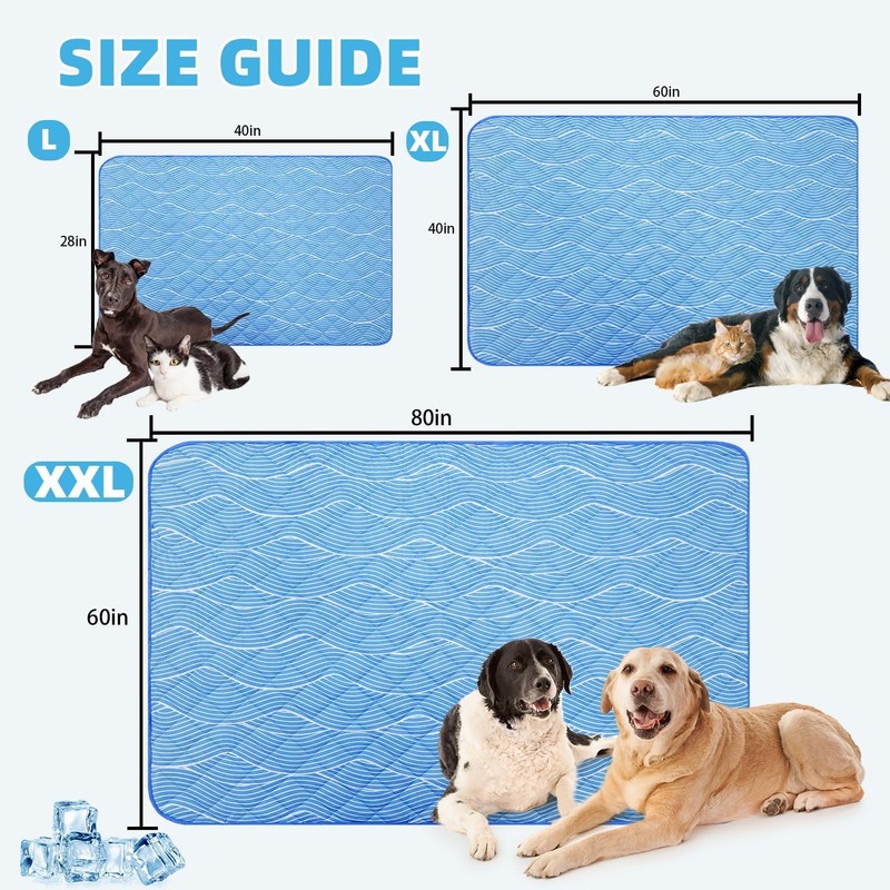 PUPTECK Dog Cooling Mat Pad for Medium Large Dogs, Cooling