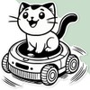 Extra Large 460mm 'Robot Vacuum Cat' Permanent Sticker Decal for