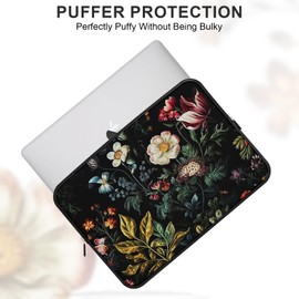 iLeadon Laptop Sleeve Case for MacBook Pro 14 Inch & MacBook Air 13 Inch Slim Protective Computer case, Water-Resistant Laptop Sleeve Compatible with Dell, HP Notebook (Vintage Floral)