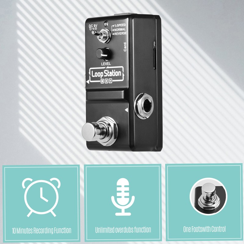 ammoon Loop Station Mini Guitar Looper Effect Pedal 10 Minutes