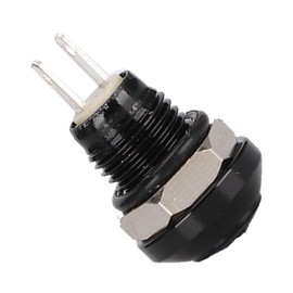 Push Button Switch 8mm Mini Car Momentary Push Button Power Switch Zinc Aluminium Alloy (Black)