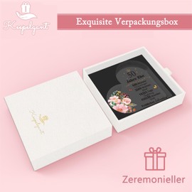 Keepelgant Gift Golden Wedding, 5.11 in x 5.11 in Heart Shaped Transparent Ornament, Golden Wedding Gifts for Dad, Mum, Grandma and Grandpa