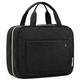 BAGSMART Large Toiletry Bag Travel Bag with Hanging Hook, Water-resistant Makeup Cosmetic Bag Travel Organizer for Accessories, Shampoo, Full Sized Container, Toiletries