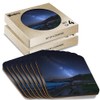 8 x Square Coasters - Milky Way Dunstanburgh Castle Coastline