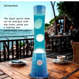 zhrisezlava 16 Inch Ocean Liquid Lamp, Blue Liquid with White Wax Motion Lamps for Adults, Relaxing Night Light Magma Lamp Home Decor for Living Room Bedroom Birthday Gifts