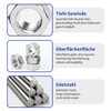 Fourindo Pack of 6 Fully Threaded Rod M8 × 200
