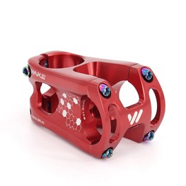 CYSKY Short MTB Stem Handlebar 31.8 Length 50mm, Bike Stem Riser for 1-1/8" Steer Tube 31.8mm Handle bar Clamp for Mountain Bike, Road Bike, City, MTB, Downhill, Gravel Bicycle (Red)