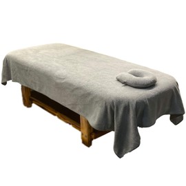 Ranmeng Beauty Bedsheet Professional Massage Linens Soft Spa Sheet Salon Table Cover with Hole and Face Pillow (Gray)