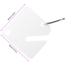 ZEONHEI 200 PCS Acrylic Key Tags, 1.57 x 1.5 Inch White Hanging Key Marker Tags with Metal Snap Hooks, Blank Key Label Tags for Key Cabinet, Home, Office