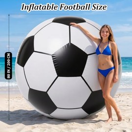 Balón de fútbol inflable gigante con bomba rápida, decoraciones de fiesta de la Copa Mundial 2026 y esenciales del día del juego, pelota de playa de f