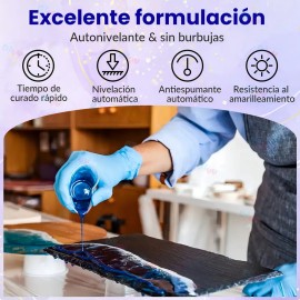 Kit De Resina Epoxi Transparente DiYY para Fundición y Revestimiento, Sin Burbujas ni Amarilleo