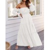 ZESICA Women's 2025 Boho Sexy Off Shoulder Long Sleeve Smocked