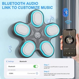 EPHESPORT 2025 Music Boxing Machine for Kids Ages 6-12+, Wall Mounted Smart Bluetooth Boxing Machine with Boxing Gloves, Electronic Boxing Target with 9 Modes&Speeds, Boxing Games for Home Workout