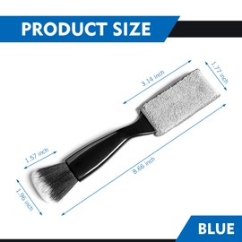 Anyhut 1 PC Double Head Duster Brush, 2 in 1 Car Air Vent Cleaner, Soft Car Duster Interior Detailing Soft Brush Cleaning Tool, Universal for Dashboard, Vents, and Car Interior Screens (Black)