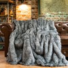 BATTILO HOME Wolf Faux Fur Blanket, Extra Large Fox Fur