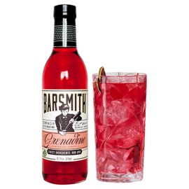 Barsmith Bar Essentials Grenadine Syrup - Sweet Cherry and Pomegranate Notes - No Artificial Flavors & Non-GMO Cocktail Mixer - Ideal for Shirley Temple, Mocktails and Cocktails - 12.7oz (Pack of 1)