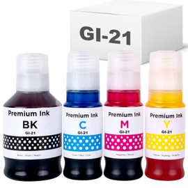 ARTITECH Compatible for Canon GI21 GI-21 GI-21PGBK GI-21BK GI-21C GI-21M GI-21Y (4-Pack, Black Pigment 170ML, CMY Dye 70ML) Ink Bottle for Canon PIXMA G3260 G2260 G1220 G3270 G3262 G2270 G1230 G4270