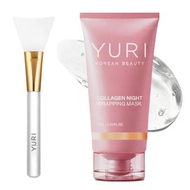 YURI BEAUTY Collagen Night Wrapping Mask, Collagen Overnight Glass Skin Peel Off Face Mask, Elasticity & Hydration Care, Restored Balance & Ongoing Renewal, All Skin Types Skincare (2.53 fl.oz)