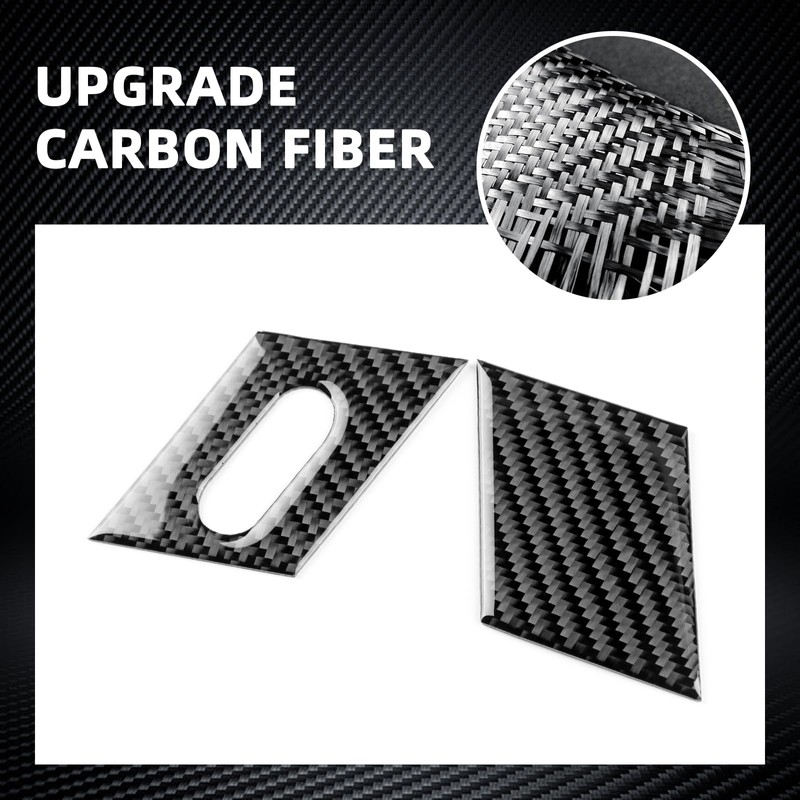 FXETRNL Real Carbon Fiber Door Lock Button Box Sticker, Decor