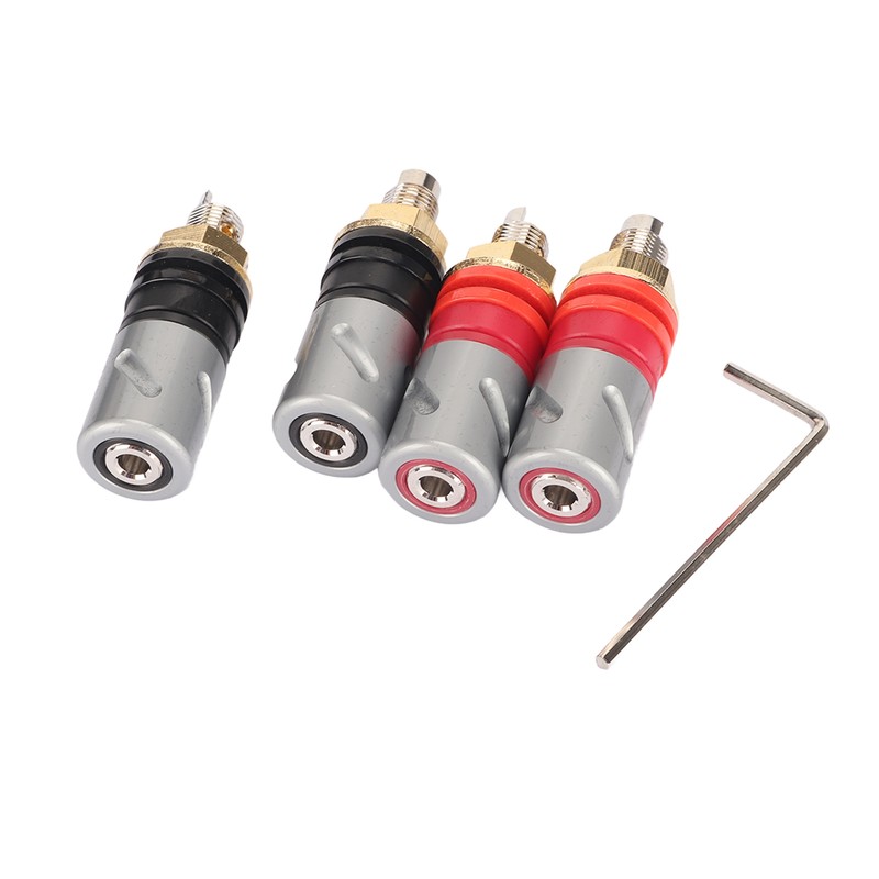 Amplifier Binding Post Soldering Free Pure Red Copper Rhodium Plated