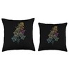 Line Art Foxglove Digitalis Floriculture Foxgloves Throw Pillow