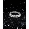 Desnuage Silver Cutout Adjustable Ring with Twisted Heart Knot Minimalist