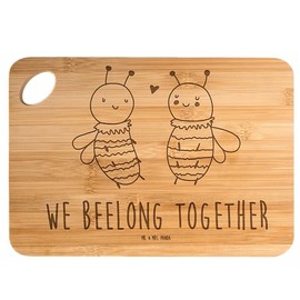 Mr. & Mrs. Panda Bamboo Chopping Board Bee in Love – Gift, Bumblebee, Dulcimer Board, Kitchen Board, Breakfast Board, Wasp, Wooden Board