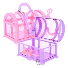 JOINPAYA Pack of 2 Treasure Jewellery Chest for Girls Jewellery Treasure Chest Princess Chest Toy with Lock and Key Jewellery Box Pirate Keepsake Storage Box Gift Box