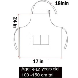 Tamicy 10 Pieces Kids Chef Hat and Apron Set - Child Kitchen Bib Aprons with Pockets Girls Boys Chef Hats for Cooking Baking Gardening Painting Wear (Rose Red,Green,Blue,Orange,Purple)