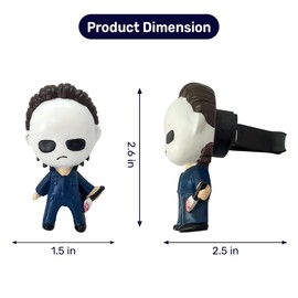 GENANY 3D Resin Horror Movie Killer Character Car Air Freshener Vent Clips, Spooky Car Fresheners, Gothic Air Freshener Car, Horror Gifts for Women and Men, Scary Car Decorations