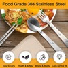 2 Pcs Stainless Steel Folding Spoon and Folding Fork, Reusable