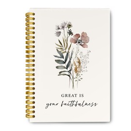 JKMBN Christian Bible Journaling Notebooks, Great Is Your Faithfulness Spiral Notebook, Christian Notebook Prayer Journal for Women, Scripture Hardcover Spiral Notebook College Ruled 5.5 x 8.3