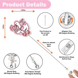 AZGUAMI Nurse Badge Reel Retractable – Cute Silly Goose Badge Reel Funny Accessories for Work with Aligator Clip, Nurses Week Appreciation Gifts for CNA Medical Assistant RN LPN Nursing Student
