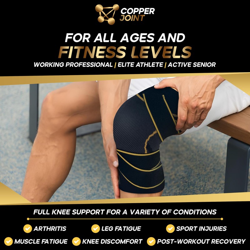 CopperJoint Pull On Knee Brace Women & Men Workout -