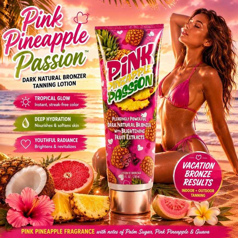 Fiesta Sun Pink Pineapple Passion Dark Natural Bronzer Tanning Lotion