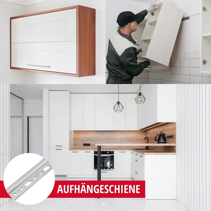 Gedotec Wall Rail Steel Mounting Rail Kitchen Wall Rail Upper