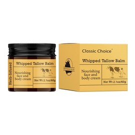 Whipped Beef Tallow Moisturiser for Face, Skin & Body Care, 100% Natural Grass-Fed Goods Beef Tallow Balm - 60g