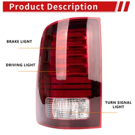GuiTT Tail Light Compatible With 2013-2018 Dodge Ram 1500 2500/2014-2018 Dodge Ram 3500 Driver and Passenger Side LED Rear Brake Lamps Replace# 68093081AC, 68093081AB