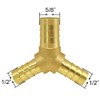 Joywayus 1/2"x 1/2"x 5/8" Barb Reducer, Brass Reducing Y 3-way