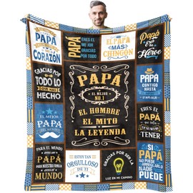 Regalos para Papa, Regalos para Papa De CumpleañOs, Regalos De Navidad Para Papá, Christmas El Mejor Papa Del Mundo, Regalo para Papa Personalizado Manta, Gifts for Mexican/Spanish Dad Blanket 60"X50"